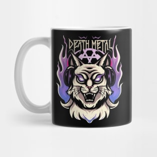 Death Metal Satanic Baphomet Cat Mug